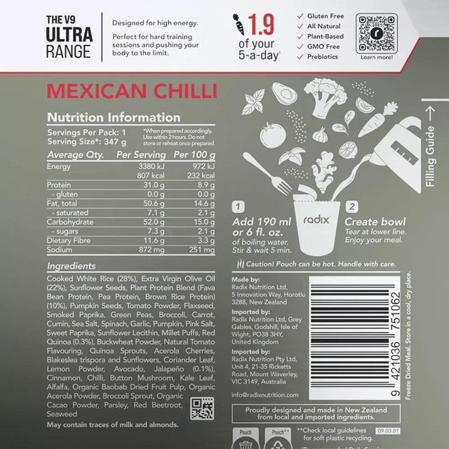 Radix Nutrition - Ultra Meals - Mexican Chilli (800Kcal)
