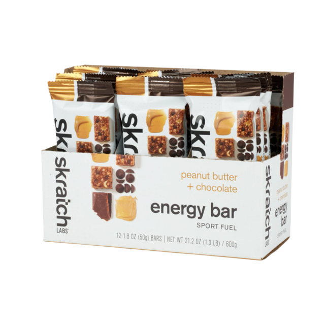 Skratch Labs Energy Bar – peanut butter and chocolate. Box of 12.