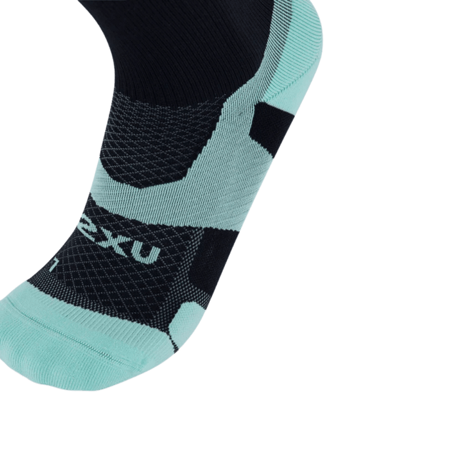 2XU - Vectr Light Cushion Crew Socks - Black/Lagoon - Aid Station