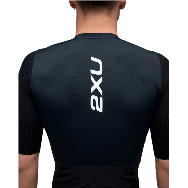 2XU - Mens Aero Sleeved Trisuit - Black/White - Aid Station
