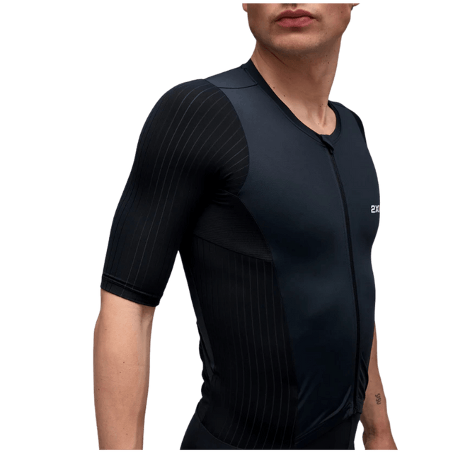 2XU - Mens Aero Sleeved Trisuit - Black/White - Aid Station