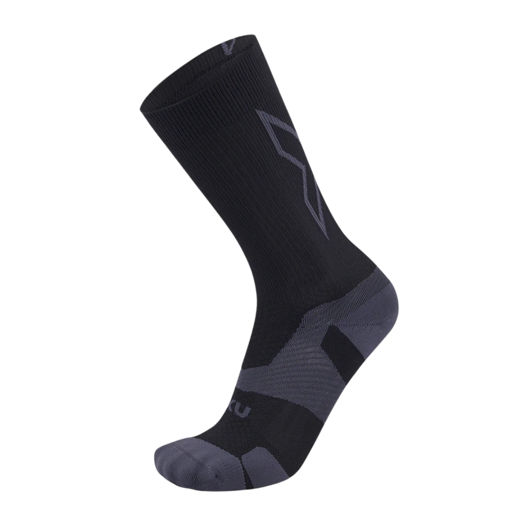 2XU - Vectr Light Cushion Crew Socks - Black/Titanium 