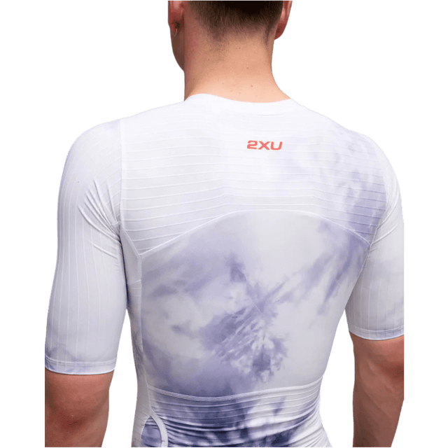 2XU - Mens Light Speed React Sleeved Trisuit - Marble Acid/Midnight - Aid Station