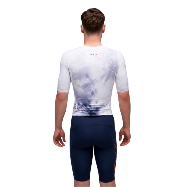 2XU - Mens Light Speed React Sleeved Trisuit - Marble Acid/Midnight - Aid Station
