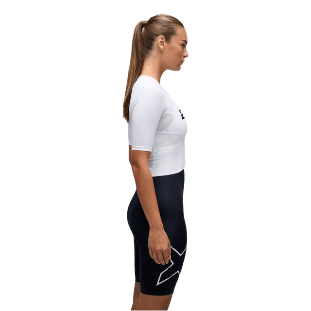2XU - Womens Light Speed React Sleeved Trisuit - Black/White - Aid Station