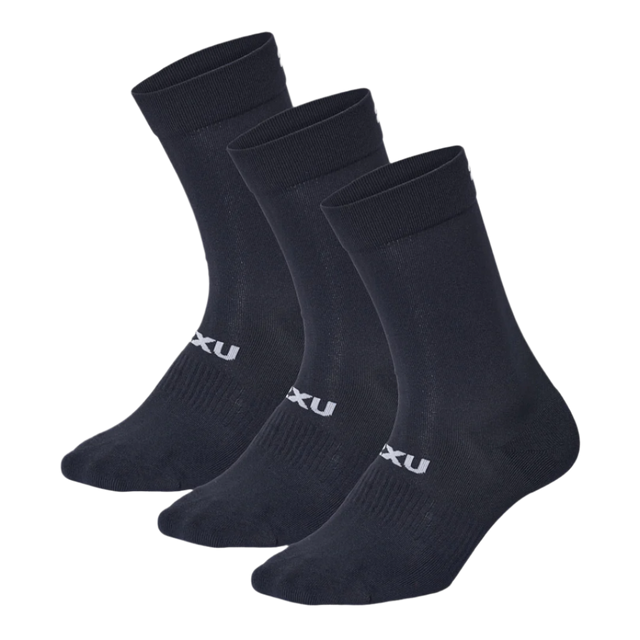 2XU - Crew Socks 3 Pack - Black/White