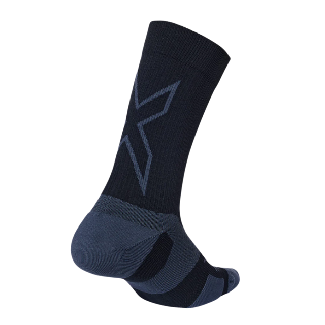 2XU - Vectr Light Cushion Crew Socks - Black/Titanium (Back)