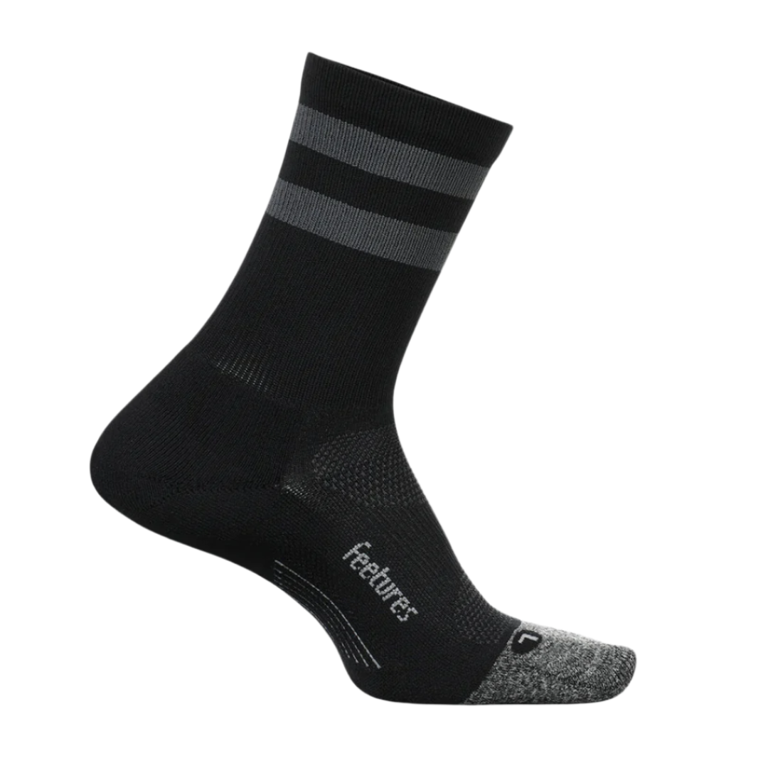 Feetures - Elite Light Cushion Mini-Crew - Dark Gray High Top Stripe