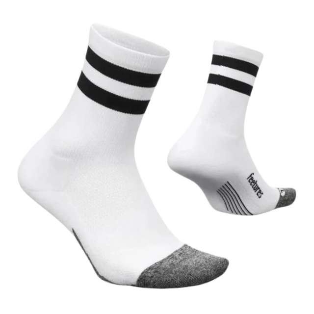 Feetures - Elite Light Cushion Mini-Crew - White High Top Stripe