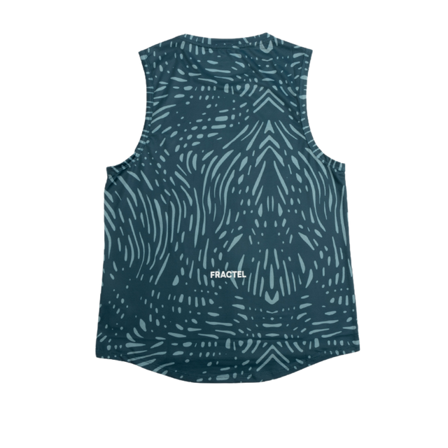 Fractel - Sierra-Men's Diablo Singlet - Teal Pattern
