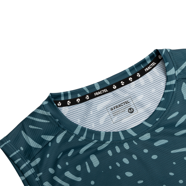 Fractel - Sierra-Men's Diablo Singlet - Teal Pattern
