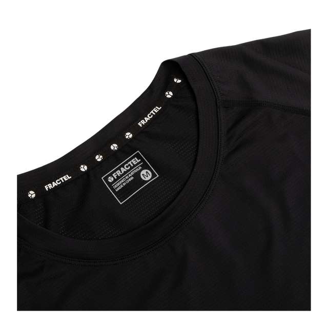 Fractel-Velocity-womens-perform-tee-Black-close-side