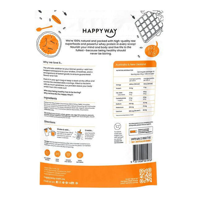 HappyWay - Whey Protein Powder 1kg - Chocolate