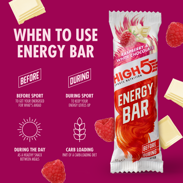 High5 - Energy Bar - Raspberry & White Chocolate - When To Use