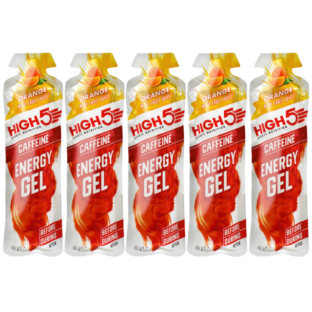 High5 - Energy Gel - Orange (with caffeine) - Pack of 5