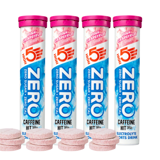 High5 - Hydration Tablets - ZERO - Caffeine Hit - Pink Grapefruit - Pack of 4