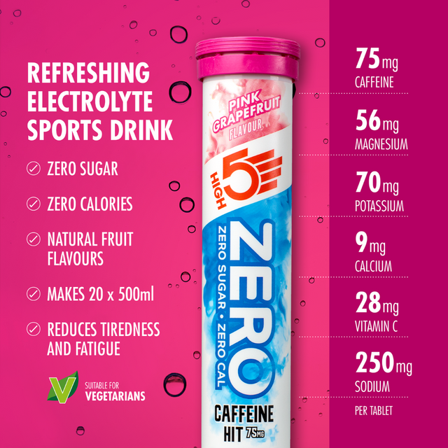 High5 - Hydration Tablets - ZERO - Caffeine Hit - Pink Grapefruit - Nutrition