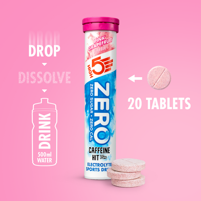 High5 - Hydration Tablets - ZERO - Caffeine Hit - Pink Grapefruit - Usage