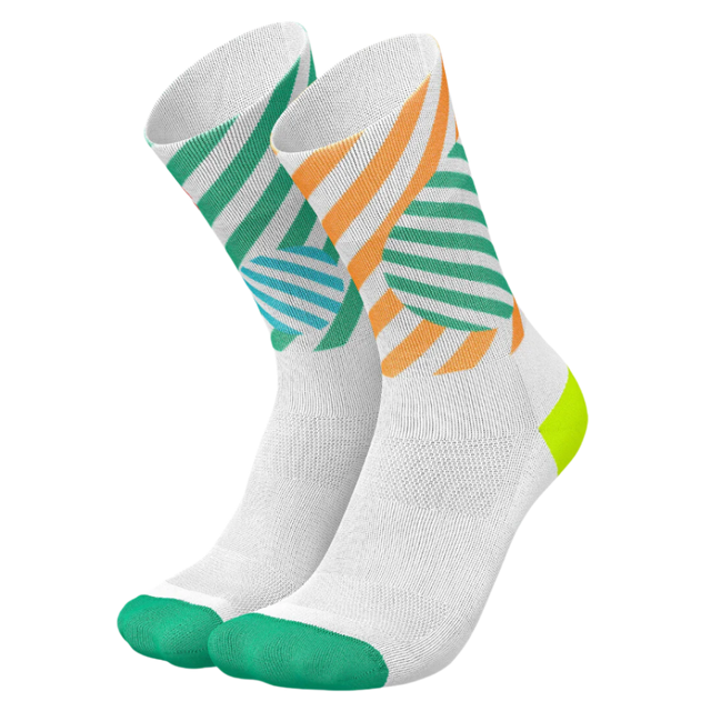 SALE - Incylence - Running Globes Long Sock - Orange Green