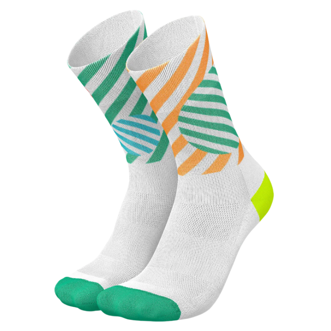 SALE - Incylence - Running Globes Long Sock - Orange Green