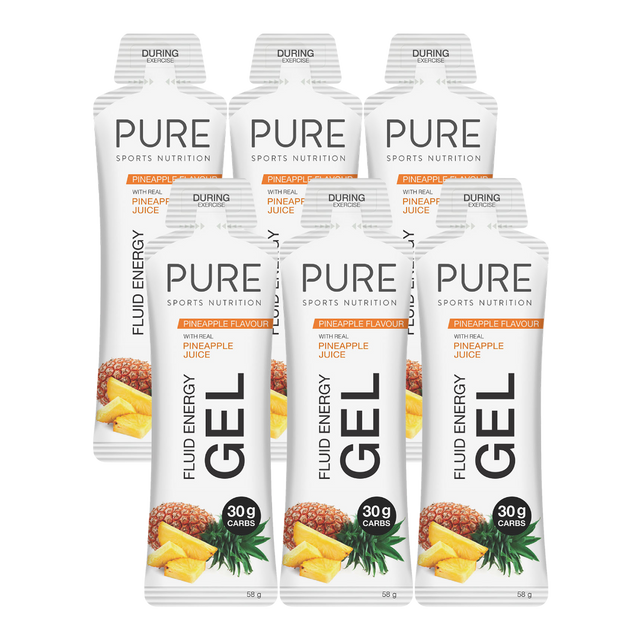 PURE Sports Nutrition - Fluid Energy Gels - Pineapple 30g (Pack of 6)