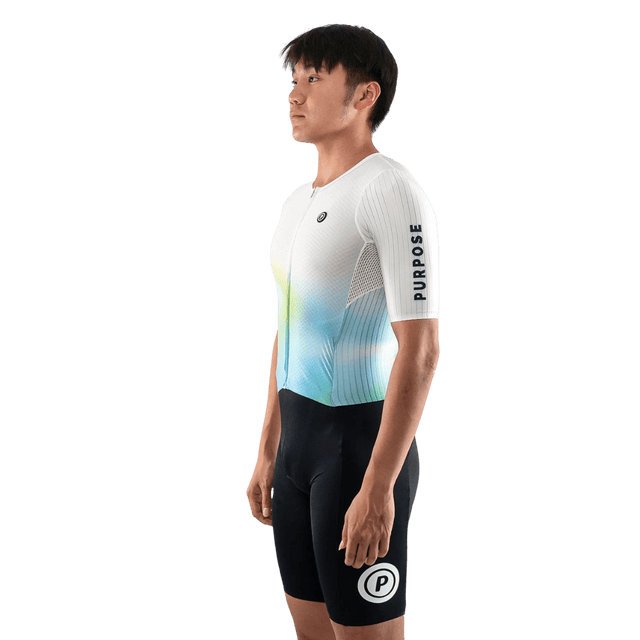PURPOSE - Men's Borealis Hypermesh PRO+ ae Tri Suit - Green Amethyst - Aid Station
