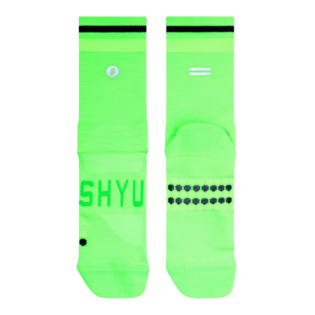 SHYU-Racing-Socks-acid-green-black-flatlay