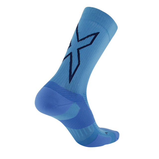 2XU - Vectr Light Cushion Crew Socks - Azure Blue/Surf