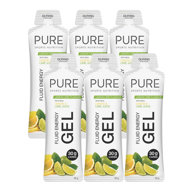 PURE Sports Nutrition - Fluid Energy Gels - Lemon Lime (6 Pack)