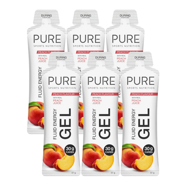 PURE Sports Nutrition - Fluid Energy Gels - Peach 30g (Pack of 6)