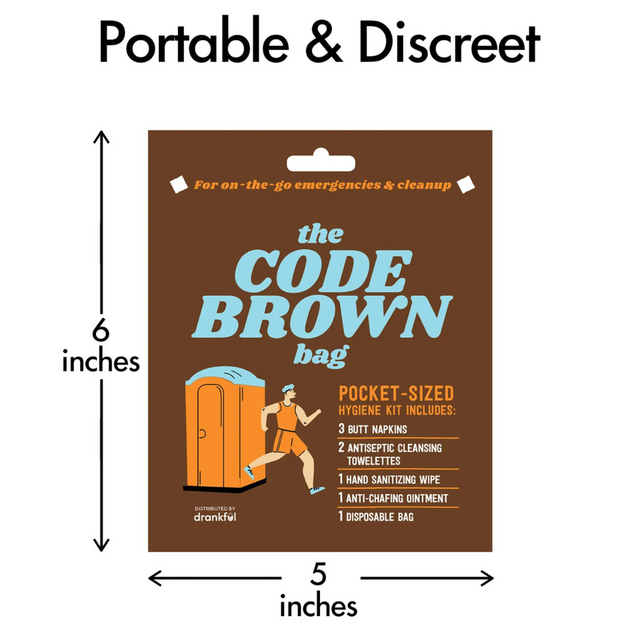 Butt Napkins - The Code Brown Bag - Size