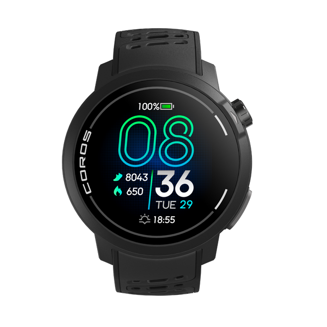 COROS - Pace Pro GPS Sport Watch - Black Silicone - front