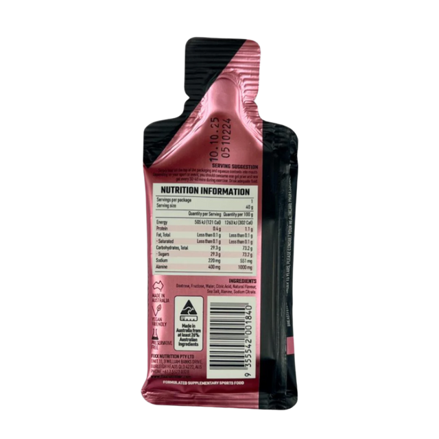 Fixx Nutrition - Gel X Pro - Raspberry Fizz (Back)