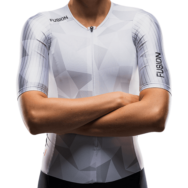 FUSION - Tempo! ONE Women's Tri Suit - White/Grey - Aid Station
