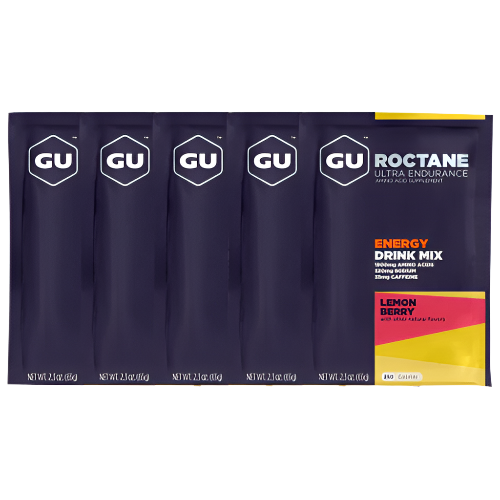 GU Energy - Roctane Energy Drink Mix Sachet - Lemon Berry (with caffeine) - Pack of 5