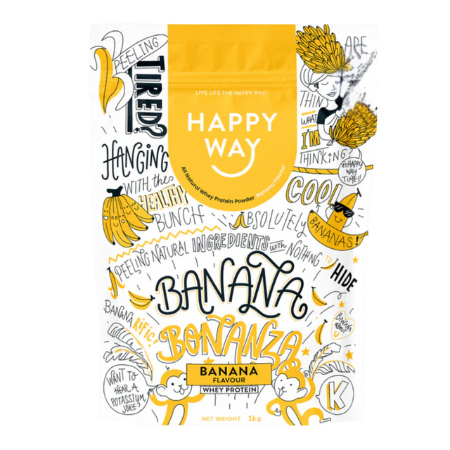 Happy Way - Whey Protein Powder 1kg - Banana
