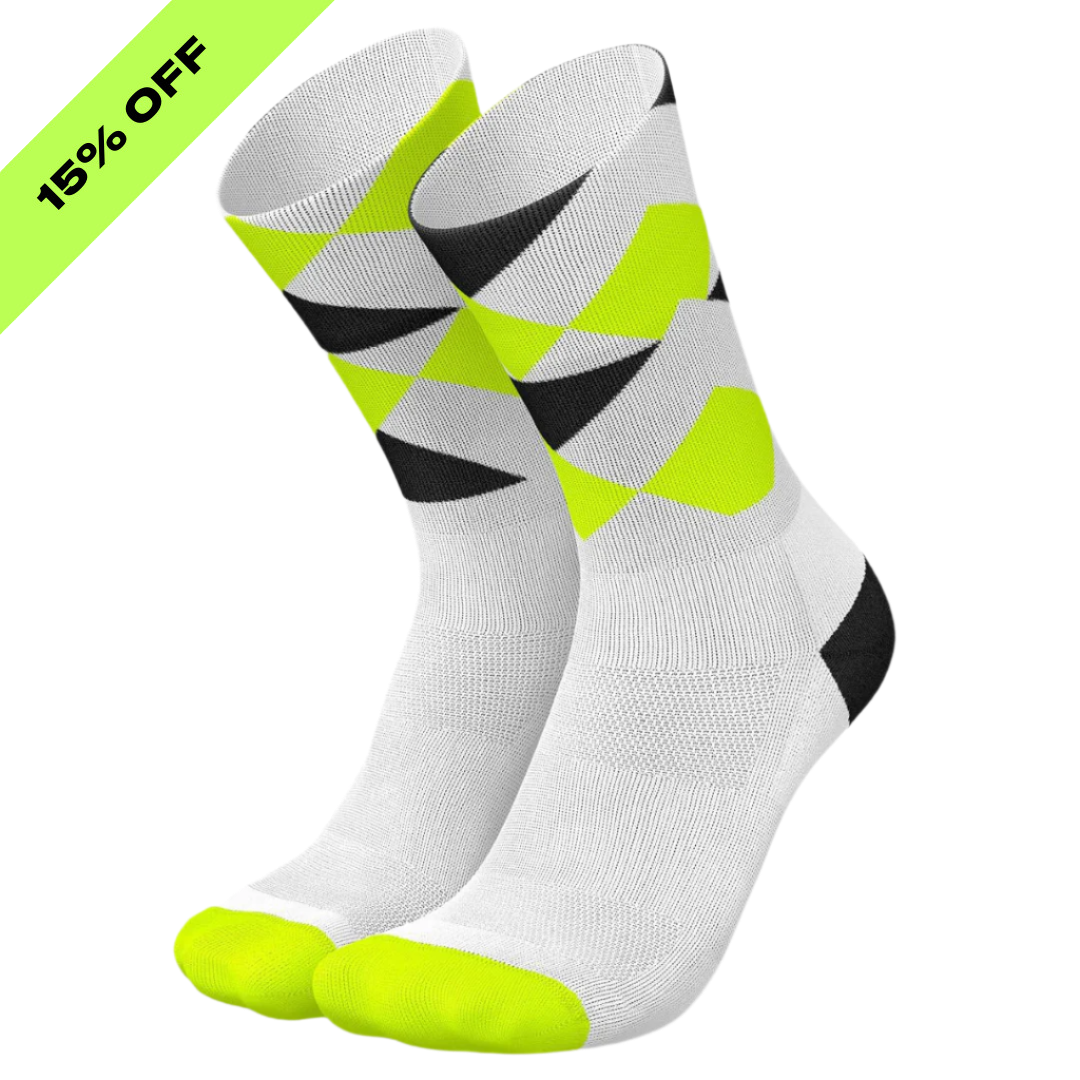 SALE - Incylence - Running Peaks Long Sock - White Canary