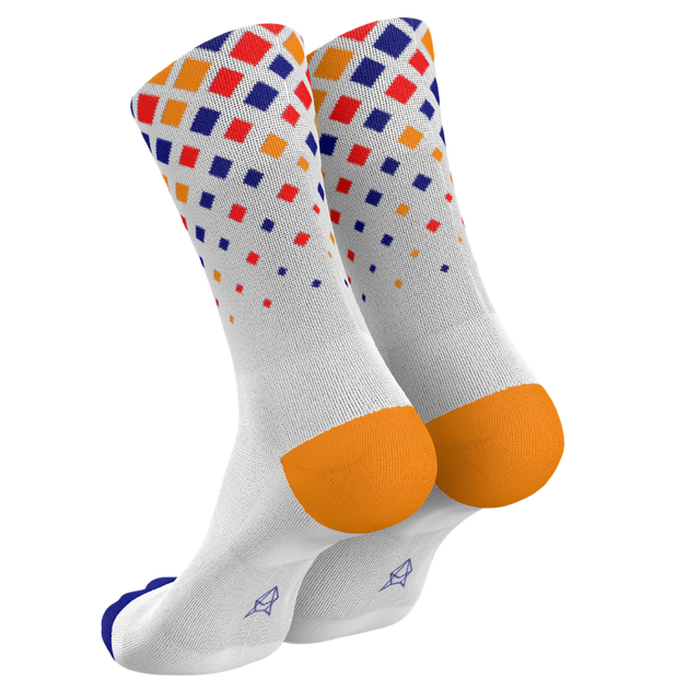 Incylence - Running Cystals Long Sock - White Purple Orange
