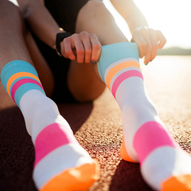 Incylence - Ultralight Tracks Long Sock - Cyan Pink (Lifestyle)