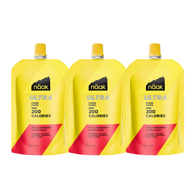 Näak Ultra Energy Puree Apple Strawberry, pack of 3 pouches