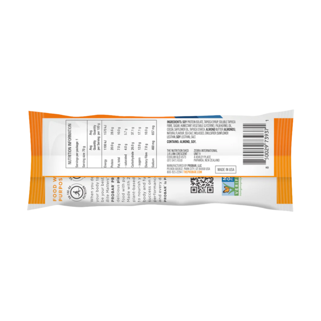 Probar Protein Bar Sea Salt Caramel nutritional info