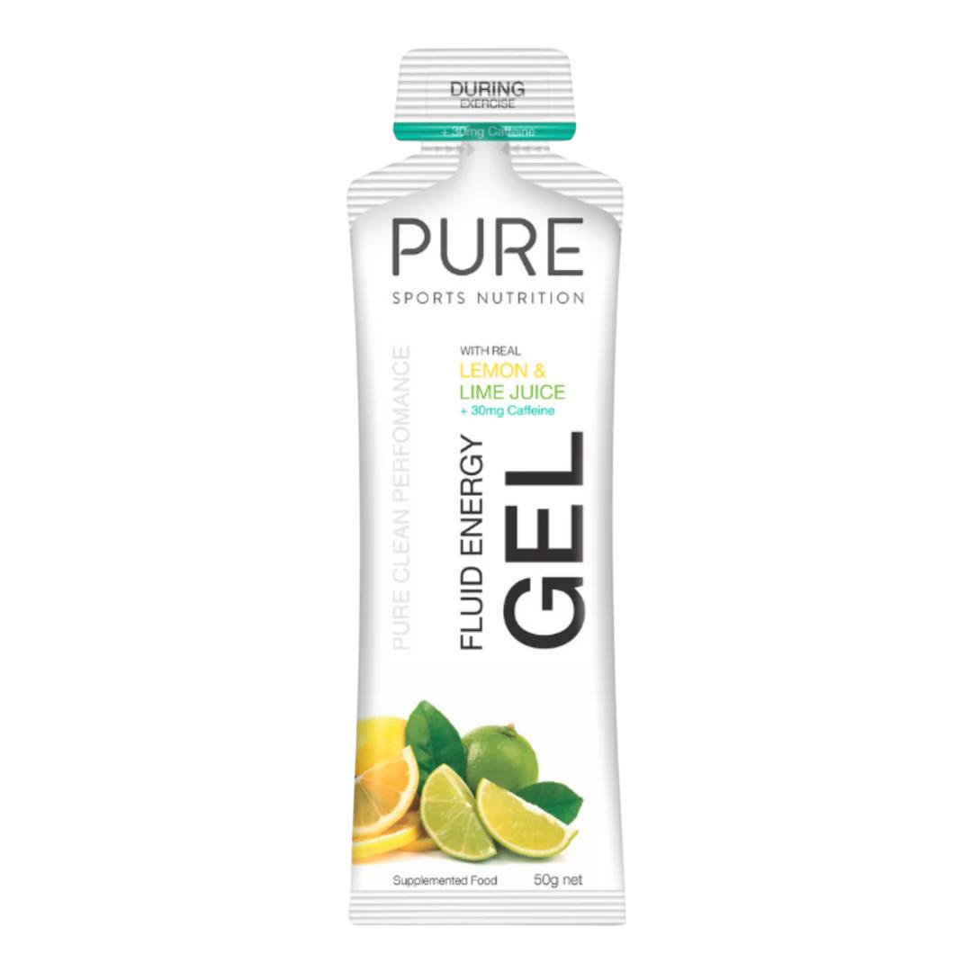 Pure Sports Nutrition - Fluid Energy Gels - Lemon Lime (with caffeine) (50g)