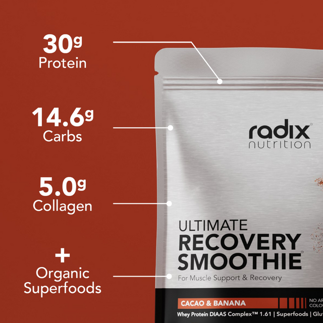 Radix Nutrition - Recovery Smoothie V2 Bag | Whey Based - Cacao & Banana (1kg) - Info