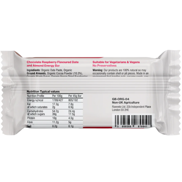 Rawvelo - Energy Bar - Organic - Chocolate Raspberry (alt2)