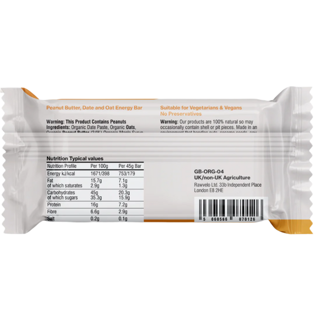 Rawvelo - Energy Bar - Organic - Peanut Butter (alt2)