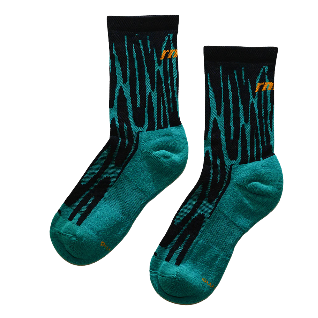 RNNR - Marathon Crew Sock - Drippy Cheetah Teal