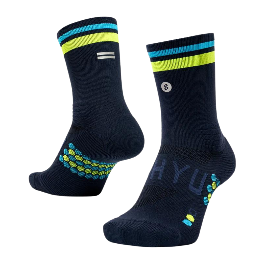 SHYU - Racing Socks - Navy/Citron/Blue