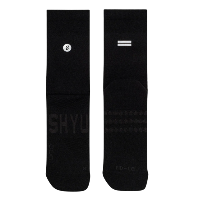 SHYU - Racing Socks - Black/Black/Black - Half Crew (Flat)