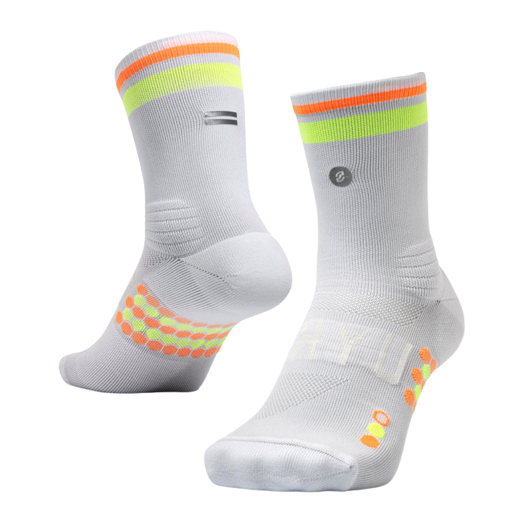 SHYU - Racing Socks - White/Lime/Mango