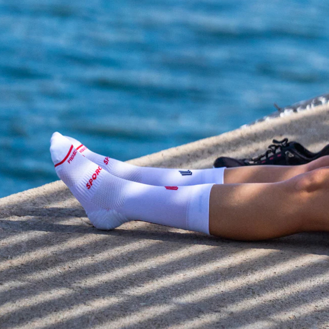Sporcks - Running Socks - Sexy Pace White (Lifestyle front)